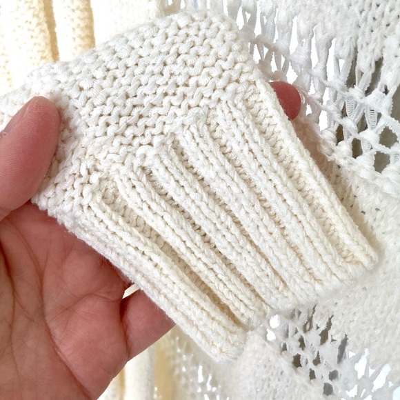 Long Open-Front Cardigan - Off-White - XS - Picture 5 of 7